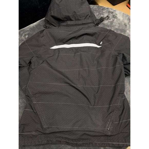 ASICS black and white windbreaker jacket with removable hood in good shape but o - Picture 4 of 5